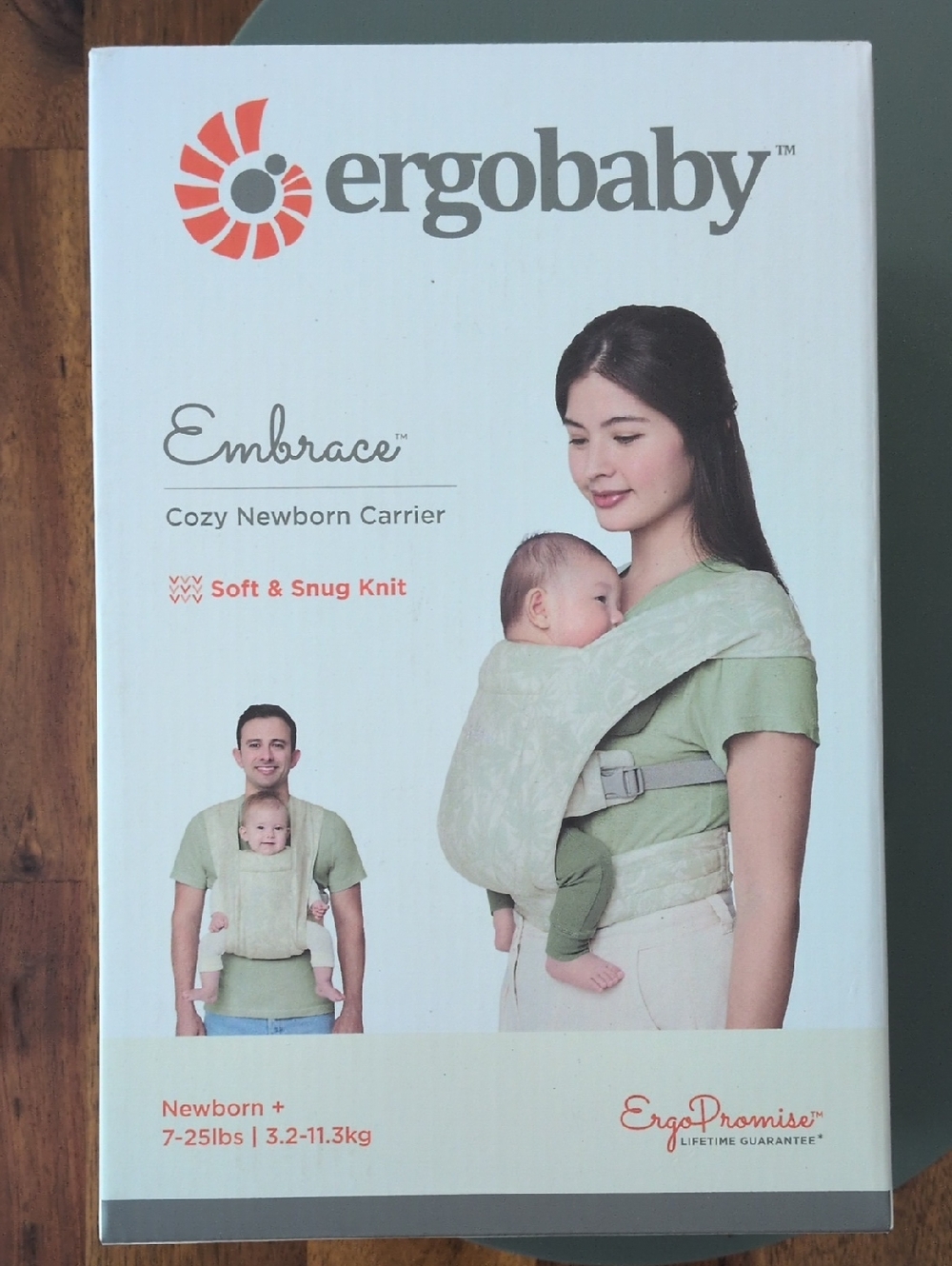 NWT Ergobaby Embrace Newborn Carrier - Sage Green